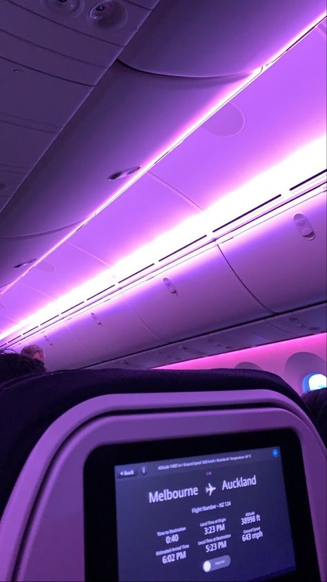 Auckland New Zealand Aesthetic, New Zealand Aesthetic, Flight Aesthetic, Purple Lights, Semester Abroad, Airport Aesthetic, Air New Zealand, Life Hacks Websites, Work Abroad