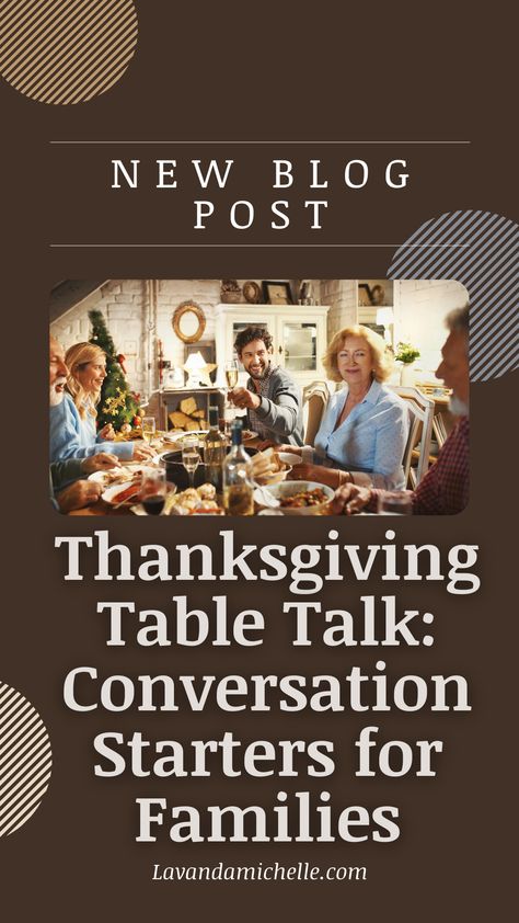 Thanksgiving Table Talk: Conversation Starters for Families - LavandaMichelle Thanksgiving Table Talk, Thanksgiving Starters, Good Conversation Starters, Thanksgiving Conversation Starters, Polka Music, Funny Anecdotes, Good Conversation, Hosting Thanksgiving, Table Talk