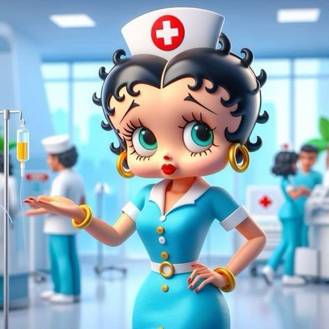 Nurse Betty Boop, Nurse Betty, Happy Nurses Day, Jelly Wallpaper, Betty Boop Art, Jessica Rabbit, Cute Cartoon Wallpapers, Betty Boop, Cartoon Wallpaper