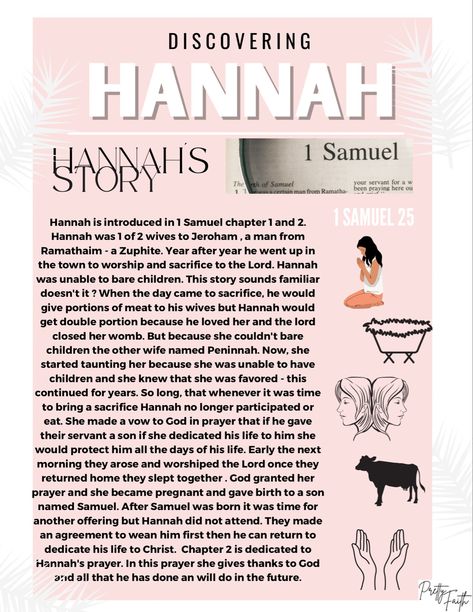 Hannah Bible Lesson, Hannah In The Bible, Hannah Bible, Bridge Kids, Bible Character Study, Bible Summary, Bible Verse Vinyl, Biblical Women, Biblical Femininity