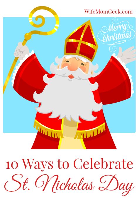 Looking for ways to remember one of our most beloved saints? Here are 10 fun and simple ways to celebrate Saint Nicholas Day. Saint Nicholas Day, St Nicholas Day, Catholic Crafts, Saint Nick, Printable Ideas, Catholic Kids, St Nicolas, Christmas School, 12 December