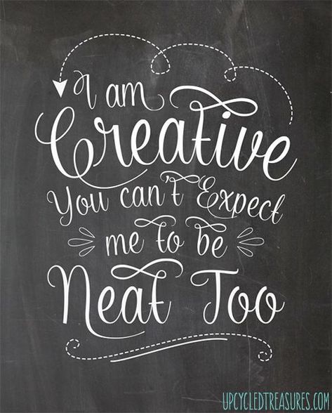 Chalkboard Printables, I Am Creative, Dream Craft Room, Craft Quotes, Chalkboard Sign, Creativity Quotes, Craft Room Office, Chalkboard Art, Space Crafts