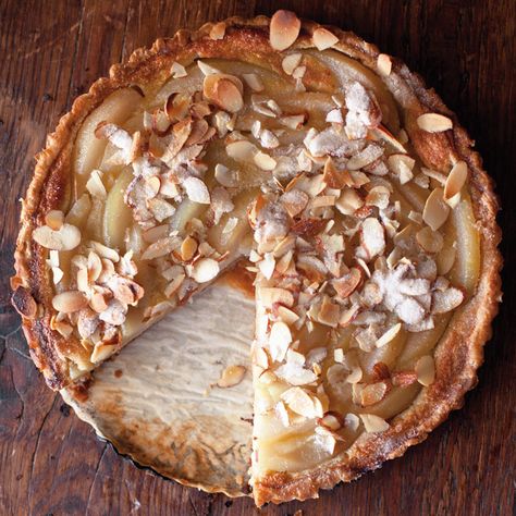 Pear Custard, Pie Pastry, Pear Tart, Custard Tart, Poached Pears, Sweet Tart, Pie Tart, Sweet Pie, Toasted Almonds