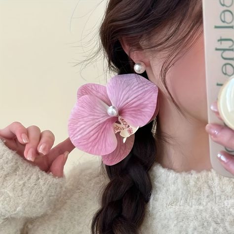 1pc Elegant Faux Pearl Orchid Flower Decorative Hair Clip Vintage Duckbill Clip For Women And Girls https://share.temu.com/FJpWqBgbDoA via @shoptemu Orchid Clip, Orchid Flower Hair Clip, Orchid Hair Clip, Orchid Hair, Bride Hair Jewelry, Decorative Hair Clips, Headpiece Hairstyles, Purple Orchids, Flower Hair Pin