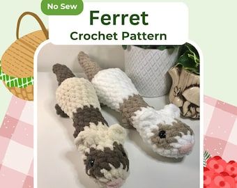 BriaCrochetsShop - Etsy New Sew Crochet Patterns, Crochet Ferret Pattern Free, Ferret Crochet Pattern Free, Beginner Crochet Animals, Easy Quick Crochet Patterns, Easy Fast Crochet Projects, Crochet Beginner Patterns, Crochet Ferret, Fast Crochet Projects