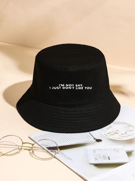 Free Returns ✓ Free Shipping On Orders $49+ ✓. Slogan Graphic Bucket Hat- Hats & Gloves at SHEIN. Tshirt Printing Business, Bucket Hat Design, Black Bucket Hat, Orange Hats, Girls Converse, Bucket Cap, Purple Hats, Men Stylish Dress, Hat Ideas