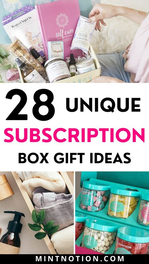 Subscription box gift ideas Monthly Gift Box Subscriptions, Subscription Box Packaging, Free Subscription Boxes, Diy Subscription Box, Best Monthly Subscription Boxes, Subscription Boxes For Women, Box Gift Ideas, Subscription Boxes For Men, Subscription Box Business