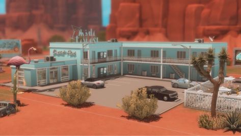 wolfxdreamer on Tumblr: Flamingo Motel in Strangerville (no Cc) Speedbuild Tray files Gallery ID: Skywalkr21 Sims 4 Strangerville Build, Sims 4 Strangerville, Sunset Valley, Sims 4 Build, Sims 4 Houses, Ts4 Cc, House Inspo, Sims 4, On Tumblr