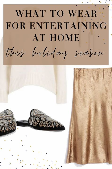 Fashionable and comfortable, that is always the goal, but especially when you are entertaining at home! Use these 4 outfit ideas to put together stylish yet doable outfits for all your hosting events–even if they are a little smaller than usual this year. Entertaining At Home Outfit, Winter House Party, Casual Dinner Party Outfit, What To Wear At Home, House Party Outfit, Casual Christmas Party Outfit, My Chic Obsession, Entertaining At Home, Dinner Party Outfits