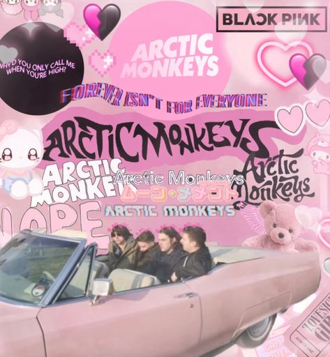 Pink Arctic Monkeys, Bts Room, Aesthetic Prints, Grunge Posters, Pink Music, Pink Grunge, Room Aesthetics, Music Collage, Music Aesthetic