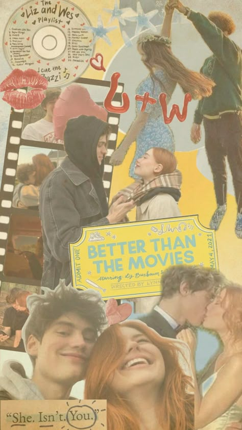 💙Better Than The Movies💛 #betterthanthemovies #lizbuxbaum #wesbennett #cute #couple #enimestolovers #bookaesthetic Better Than The Movies Fanart, Wes Better Than The Movies, Better Than The Movies Aesthetic, The Upside Of Falling, Better Than Movies, Liz And Wes, Fiction Couples, Wes Liz, Wes Bennett