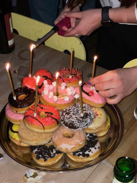 Wish Aesthetic, 1997 Birthday, Donut Candles, Food Donut, Birthday Snacks, Candy Food, Birthday Donuts, Birthday Post, Birthday Posts