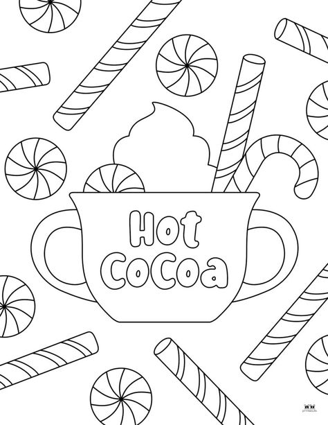 Choose from a wide variety of candy cane coloring pages and templates for hours of Christmas coloring and fun. 100% FREE! Print from home! Candy Canes Coloring Pages, Free Printable Coloring Pages Christmas, Cute Coloring Pages For Adults, Winter Coloring Pages For Kids, Cute Christmas Coloring Pages, Donut Drawing, Candy Cane Coloring Page, Drawings To Trace, January Ideas