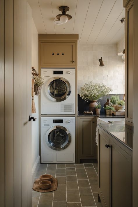 Cottage Laundry Room, Laundry Room Inspo, Boot Rooms, Stacked Laundry Room, Laundry Nook, Pantry Laundry Room, Pantry Laundry, Laundry Room Renovation, Mudroom Laundry