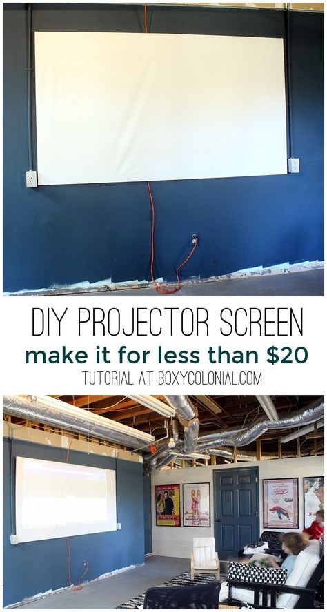 DIY Projector Screen for less than $20 - Diy Projector Screen, Projector Screens, Diy Projector, Dekor Diy, Home Theater Projectors, Theatre Room, Movie Screen, Theater Room, Projector Screen