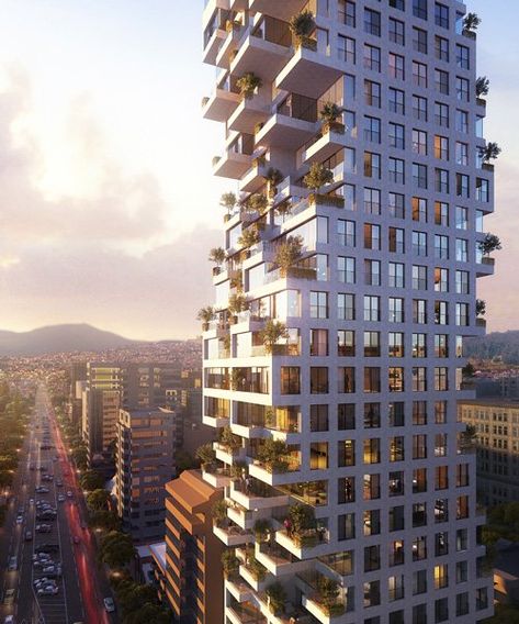 Staggered Building, Safdie Architects, Moshe Safdie, Architecture Set, Residential Tower, Residential Building Design, High Building, Areas Verdes, Live Art