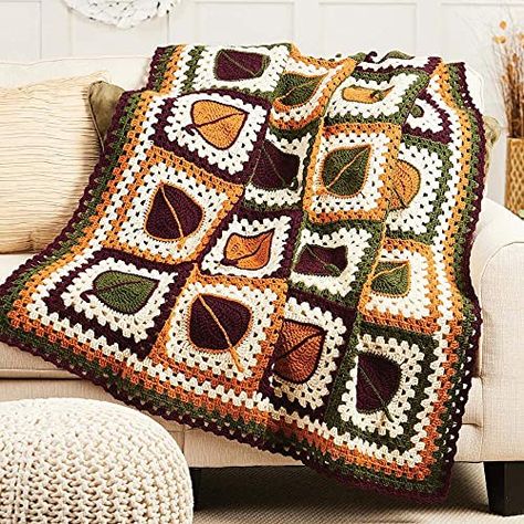 Crochet Blanket Kit, Academia Living Room, Crochet Autumn, Crochet Kits, Squares Crochet, Graph Crochet, Crocheted Blanket, Girls Dress Sewing Patterns, Crochet Towel