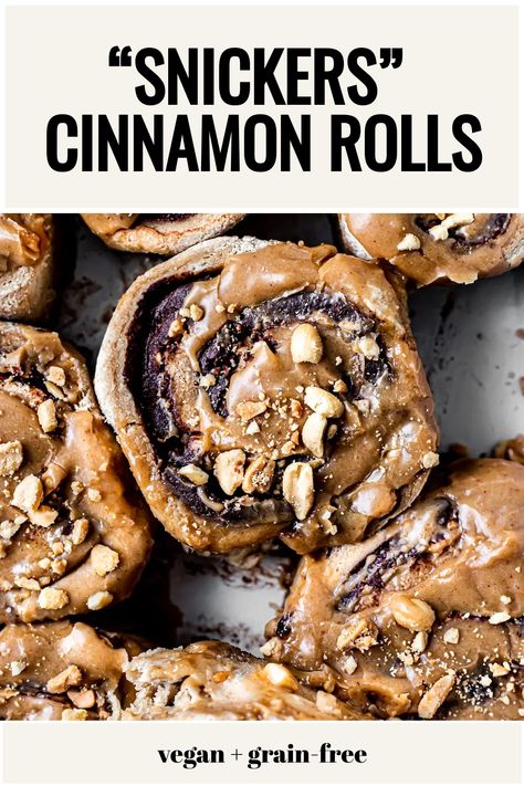 Cinnamon Rolls Vegan, Flax Milk, Peanut Caramel, Gluten Free Dough, Healthier Sweets, Cinnamon Roll Bake, Caramel Icing, Caramel Frosting, Cassava Flour