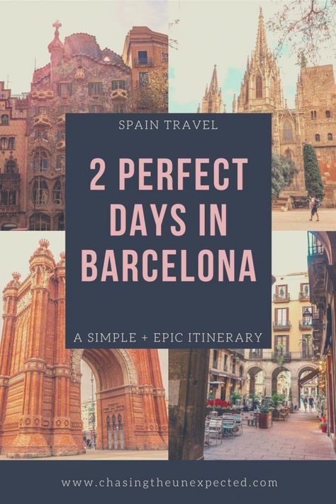 2 Days In Barcelona - A Simple + Epic Itinerary - Chasing The Unexpected Barcelona Pictures, Barcelona Itinerary, Barcelona Spain Travel, Visit Barcelona, Spain Travel Guide, Europe Itineraries, Barcelona Travel, Europe Travel Guide, Europe Travel Destinations