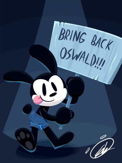 Old Cartoon Characters, Epic Mickey, Classic Disney Characters, Oswald The Lucky Rabbit, Mickey Mouse Art, Lucky Rabbit, Disney Artwork, Pinturas Disney, Cartoon Crossovers