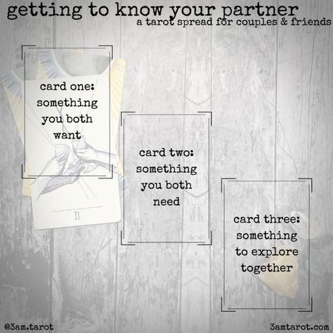 Couples Tarot Spread, Connecting To Tarot Cards, Tarot Spreads New Relationships, Tarot Spreads About Other People, Friendship Tarot Spread, Tarot Spreads Situationship, Relationship Tarot Spread, Connecting With Passed Loved Ones Tarot Spread, Get To Know Your Partner