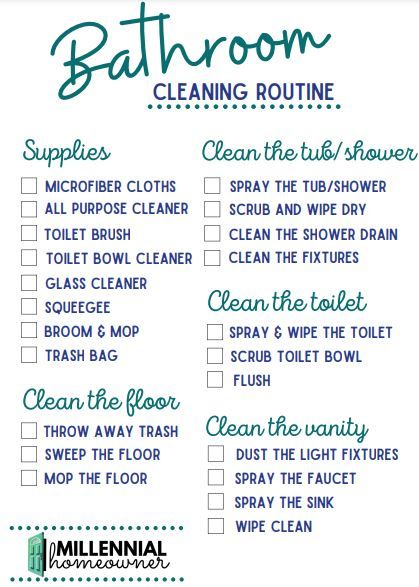 Bathroom Checklist, Bathroom Cleaning Checklist, Household Cleaning Schedule, Organizing Business, Cleaning Supplies List, Deep Cleaning Checklist, Cleaning Checklists, Cleaning Schedule Printable, Deep Cleaning Tips