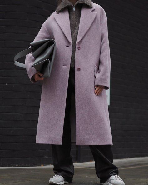 Shop the look on ModeSens! Cos Single-breasted Wool-blend Coat In Pink. Freshen up your winter wardrobe in a palette of cool greys and soft lilacs. #soft #neutral #trend #casualchic #ootd #fashionfreedom #coat #cosstores Pink Coat Outfit, Lilac Coat, Wool Coat Outfit, Cool Greys, Djerf Avenue, Fall Chic, Grey Outfit, Pink Coat, Wool Blend Coat