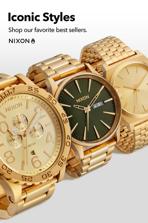 Shop iconic Nixon styles. Functional and built to last. Chunky Gold Bracelet, Nixon, Watch Model, Best Sellers, Amazing Women, Time Piece, Gold Bracelet