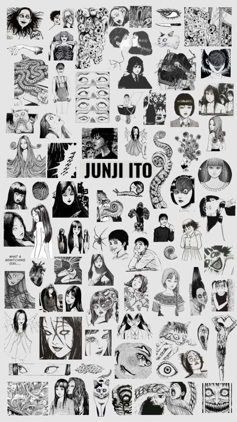 Japanese Horror, Diy Journal Books, Architecture Drawing Art, Scrapbook Stickers Printable, Junji Ito, Iphone App Design, Edgy Wallpaper, Poses References, Diy Journal