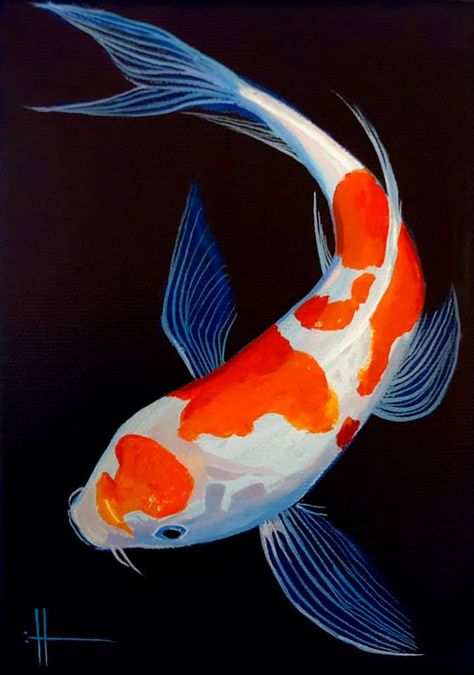 Feeling Painting, Karp Koi, Koi Fish Art, Koi Fish Painting, Chinese Fish, Fish Paintings, Ikan Air Tawar, Koi Painting, Koi Watercolor