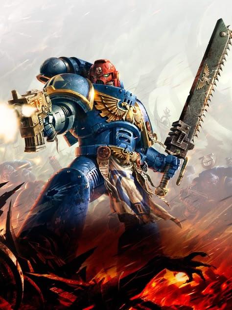 #Ultramarines 40k Space Marine, Space Marine Art, Fantasy Flight Games, Grey Knights, Warhammer Paint, Awesome Wallpapers, Marine Art, Warhammer 40k Art, Arte Cyberpunk