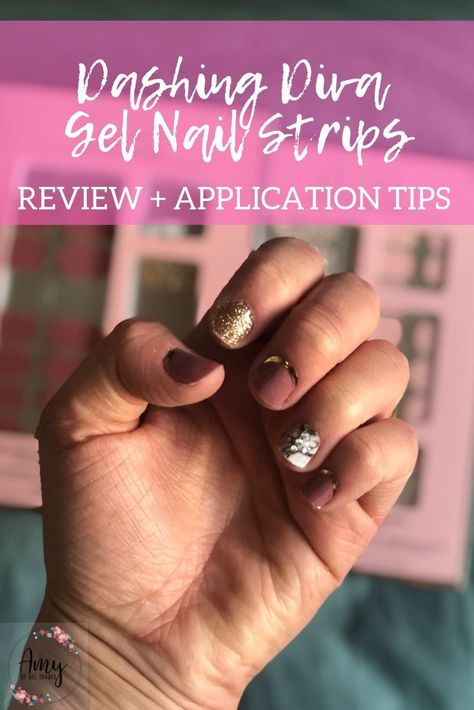 Nail Hacks Diy, Gold Manicure, Best Press On Nails, Dip Manicure, Easy Manicure, Dashing Diva, Gel Nail Strips, Nails Gold, Diva Nails