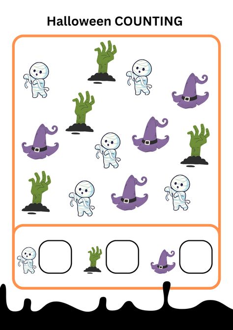 This free Halloween game it is great for kids od all ages! Count the objects and add a number! Free Halloween Games, I Spy Worksheets, Halloween Counting, Halloween Preschool, Halloween Activities For Kids, Halloween Games, I Spy, Free Halloween, Kids Activities