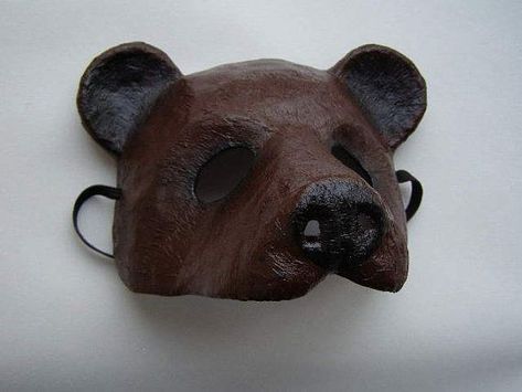 Paper Mache Bear, Bear Masks, Papier Mache Mask, Magnus Burnsides, Ghost Quartet, Mask Paper Mache, Wolf Headdress, Taz Balance, Masks Kids