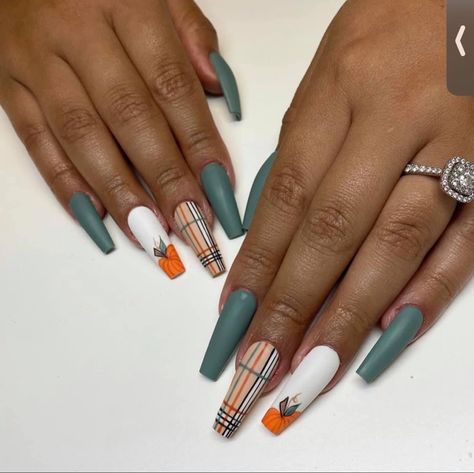 Nail Designs For Black Women, Nail Polish Names, Trendy Fall Nail Designs, Plaid Nail Designs, Cowboy Nails, Polish Names, Holloween Nails, Fall Nail Polish, Thanksgiving Nail Designs