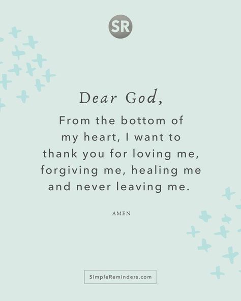 Dear God, From the bottom of my heart, I want to thank you for loving me, forgiving me, healing me and never leaving me. Amen @JenniYoungMcGill @BryantMcGill #simplereminders #quotes #quoteoftheday #life #positivewords #positivethinking #inspirationalquote Forgive Me Quotes, Get Well Soon Quotes, Inspirtional Quotes, I Love You God, Thank You For Loving Me, Never Leave Me, Thank You God, Faith Inspiration, Forgive Me