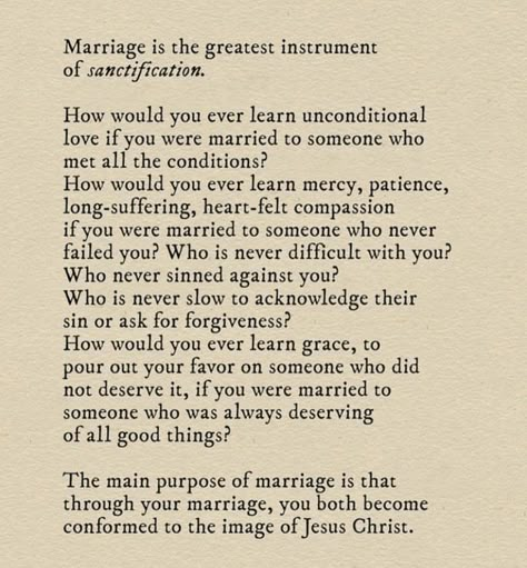 Is your marriage sanctifying you? The Meaning Of Marriage Timothy Keller, Christian Vows To Husband, Godly Relationship Quotes, Marriage Restoration, Christian Content, Biblical Marriage, Soli Deo Gloria, Study Scripture, Godly Relationship