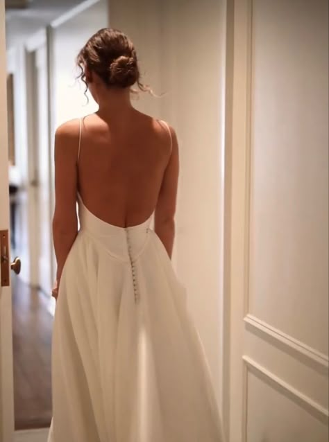 Wedding Dress Simple Backless, Low Back Wedding Dress A Line, Wedding Dresses Simple Low Back, Open Back Simple Wedding Dress, A Line Low Back Wedding Dress, Simple Wedding Dress Open Back, Simple Open Back Wedding Dress, Simple Backless Wedding Dress, Wedding Dresses Low Back