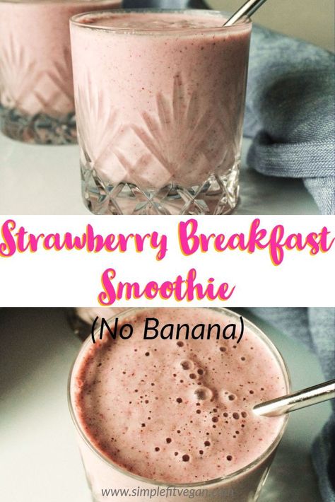 Strawberry Breakfast Smoothie (No Banana) | Don�t like bananas? Try this creamy and naturally sweetened Strawberry Breakfast Smoothie that doesn�t have any bananas! Strawberry Breakfast Smoothie, Smoothie No Banana, Smoothie Bowl Vegan, Smoothie Strawberry, Apricot Smoothie, Blackberry Smoothie, Smoothies Vegan, Strawberry Breakfast, Snack Prep