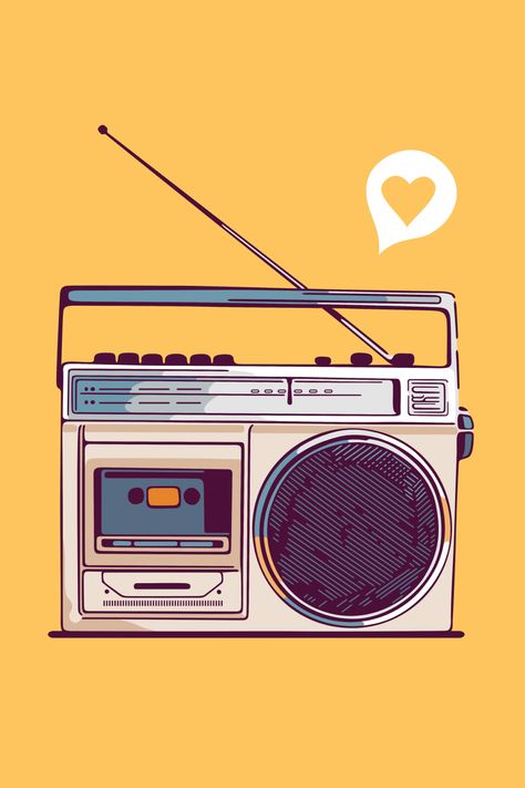 A retro radio to get you ready for today's retro reunion 🏈🎙️ Rock out to the best halftime show in this rocking print! Who are you most excited about? Art by sundrystudio Vintage Radio Illustration, Boombox Drawing, Nft Drawing, Radio Drawing, Nft Art Ideas, Nft Illustration, Nft Pfp, Boombox Art, Nft Monkey