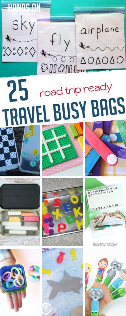 Here's a slew of busy bag ideas you can have ready for your next road trip! The kids will love you (and you'll love the trip for once). Toddler Travel Bag, Toddler Road Trip, Airplane Crafts, Activity Bags, Road Trip Activities, Mrs Hudson, Toddler Art Projects, Busy Boards For Toddlers, Busy Boxes