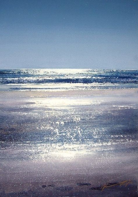 Art Deco Website, Crafts To Do At Home, Canvas Art Ideas, Ideas For Fun, Seascapes Art, Beach Art Painting, Watercolor Water, Watercolour Inspiration, Sea Painting