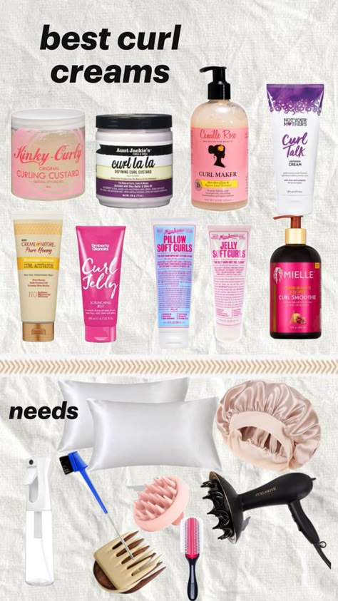 curl creams,silk,brushes Cream For Curly Hair, Curly Hair Advice, Hair Journey Tips, Hair Styling Cream, Healthy Curly Hair, Styling Essentials, Natural Hair Care Routine, Wavy Hair Care, Healthy Hair Routine