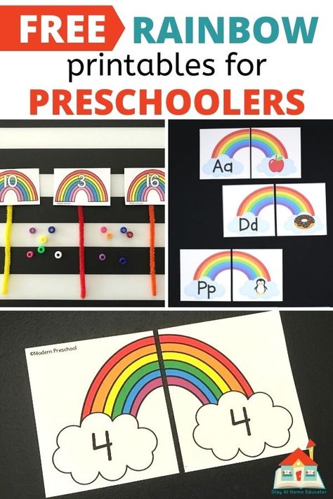 If you're looking for some fantastic printable activities for spring or a rainbow preschool theme, you've come to the right place. Here are 20 free rainbow printables for preschoolers and toddlers. Here are 20 printable rainbow activities for preschoolers. Grab these free preschool rainbow activities and add them to your rainbow theme. Rain And Rainbow Activities For Preschool, Rainbow Fine Motor Preschool, Making Rainbows Preschool, Rainbows Activities For Preschool, Rainbow For Preschoolers, Rainbow Unit Preschool, Rainbow Games Preschool, Rainbows Preschool Theme, Rainbow Literacy Activities