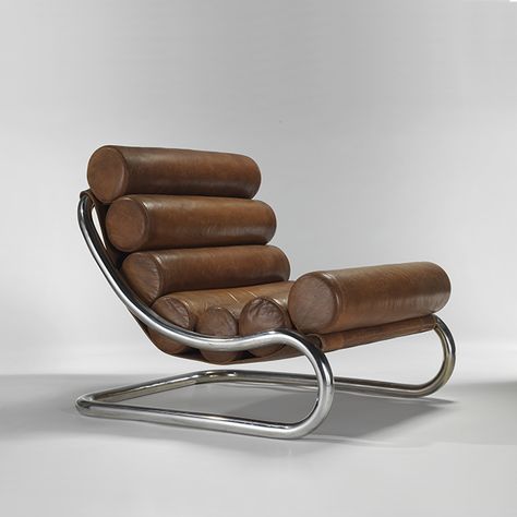 Michel Boyer, Modern Chaise, Bauhaus Furniture, Vintage Furniture Design, Iconic Furniture, Leather Lounge Chair, Mid Century Modern Chair, Leather Lounge, Tubular Steel