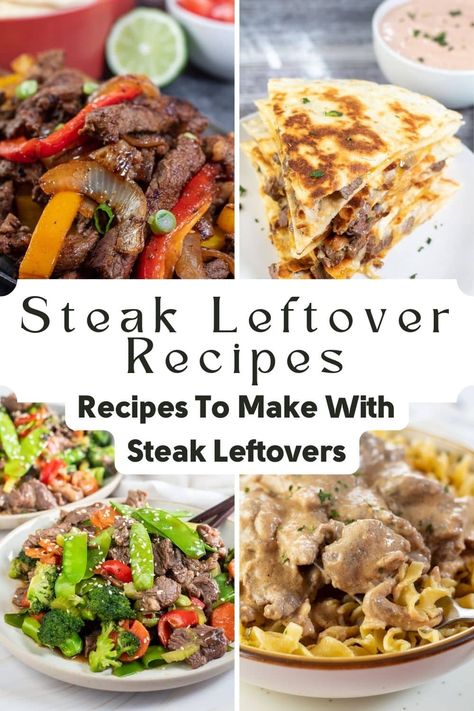 These leftover steak recipes are easy-to-make, delicious dishes that will bring some new life to your leftover steak! I've included options that work wonderfully for breakfast, lunch, or dinner as well as tons of different flavor profiles! You'll want to try a new dish each time you have some leftover steak! BakeItWithLove.com Leftover Steak Recipes Healthy, Recipes Using Leftover Steak, What To Do With Leftover Steak, Leftover Ribeye, Steak Leftovers, Sirloin Roast Recipes, Healthy Steak Recipes, Leftover Steak Recipes, Steak Dinners