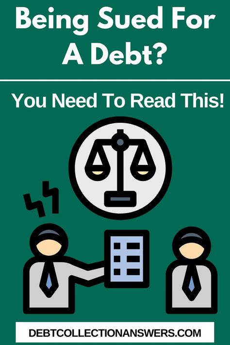 A graphic of a cartoon person holding a piece of paper out to another person. The person holding the piece of paper has lightning symbols above their head. In the middle of the two people is a balance . The text on the image says Being Sued For A Debt? You Need To Read This! Debt Free Living, Debt Collection, Debt Relief, Financial Stability, Important Information, Credit Repair, Debt Free, Legal Advice, Helpful Hints