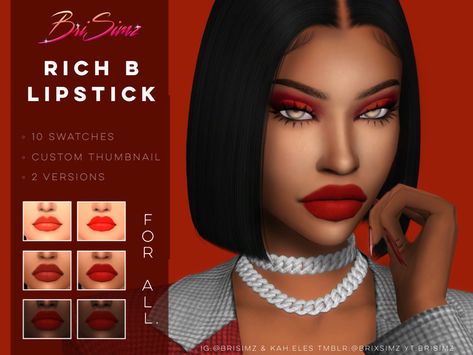 Sims 4 Cc Lipstick, Sims 4 Skin, Classic Red Lipstick, Sims 4 Challenges, Matte Lipstick Set, The Sims 4 Skin, Red Lipstick Makeup, Makeup Cc, Sims 4 Cc Makeup