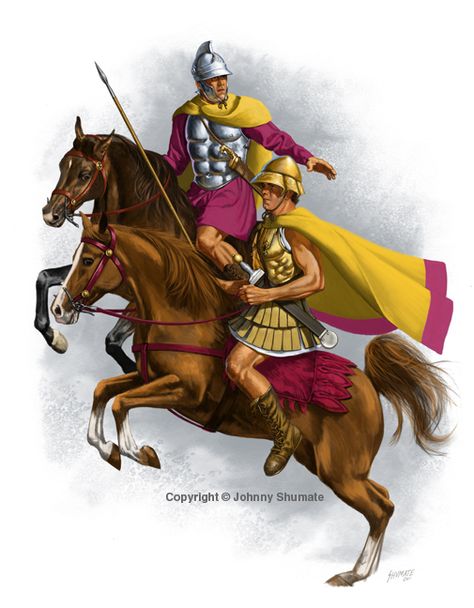 Macedonian Cavalry by JohnnyShumate on DeviantArt Ancient Macedonia, Hellenistic Period, Ancient Armor, Historical Eras, Greek Warrior, Ancient Warfare, Alexander The Great, Ancient Civilizations, Macedonia