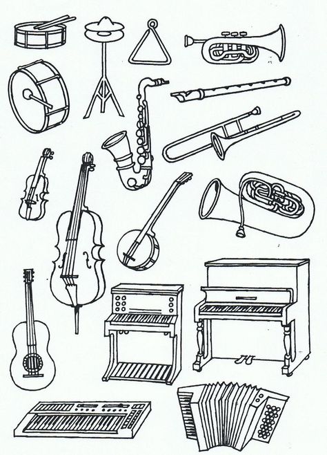 Music Coloring Sheets, Musical Instruments Drawing, Instrument Families, Family Coloring Pages, Architecture Sketches, Preschool Music, Music Worksheets, Music Coloring, Family Coloring